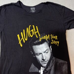 Hugh Jackman World Tour 2019 T-Shirt XL Black Graphic Concert Tee Raw Neckline